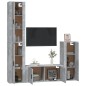 vidaXL Set de muebles de TV 4 pzas madera contrachapada gris hormigón