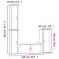 vidaXL Set de muebles de TV 4 pzas madera contrachapada gris hormigón