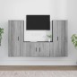vidaXL Set de muebles para TV 3 pzas madera contrachapada gris Sonoma vidaXL Set de muebles para TV 3 pzas madera contrachapada gris Sonoma