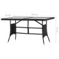 vidaXL Mesa de jardín 140x80x74 cm ratán sintético negro