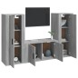 vidaXL Set de muebles para TV 3 pzas madera contrachapada gris Sonoma vidaXL Set de muebles para TV 3 pzas madera contrachapada gris Sonoma