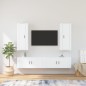 vidaXL Set de muebles para TV 4 piezas madera contrachapada blanco vidaXL Set de muebles para TV 4 piezas madera contrachapada blanco