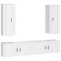 vidaXL Set de muebles para TV 4 piezas madera contrachapada blanco vidaXL Set de muebles para TV 4 piezas madera contrachapada blanco