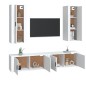vidaXL Set de muebles para TV 4 piezas madera contrachapada blanco vidaXL Set de muebles para TV 4 piezas madera contrachapada blanco