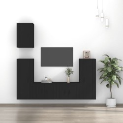 vidaXL Set de muebles para TV 5 piezas madera contrachapada negro