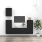 vidaXL Set de muebles para TV 5 piezas madera contrachapada negro vidaXL Set de muebles para TV 5 piezas madera contrachapada negro