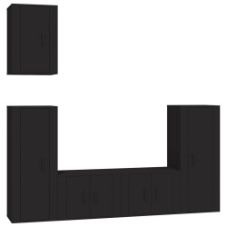 vidaXL Set de muebles para TV 5 piezas madera contrachapada negro