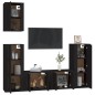 vidaXL Set de muebles para TV 5 piezas madera contrachapada negro vidaXL Set de muebles para TV 5 piezas madera contrachapada negro