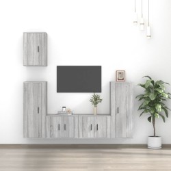 vidaXL Set de muebles para TV 5 pzas madera contrachapada gris Sonoma