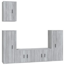 vidaXL Set de muebles para TV 5 pzas madera contrachapada gris Sonoma