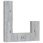 vidaXL Set de muebles para TV 4 pzas madera contrachapada gris Sonoma vidaXL Set de muebles para TV 4 pzas madera contrachapada gris Sonoma