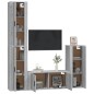 vidaXL Set de muebles para TV 4 pzas madera contrachapada gris Sonoma vidaXL Set de muebles para TV 4 pzas madera contrachapada gris Sonoma
