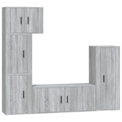 vidaXL Set de muebles para TV 5 pzas madera contrachapada gris Sonoma