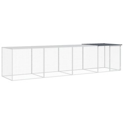 vidaXL Gallinero con techo acero galvanizado antracita 403x98x90 cm