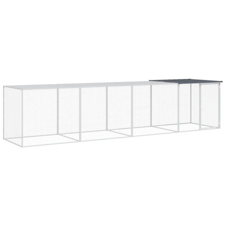 vidaXL Gallinero con techo acero galvanizado antracita 403x98x90 cm