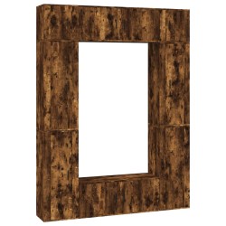 vidaXL Set de muebles de TV 8 pzas madera contrachapada roble ahumado
