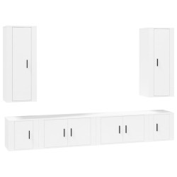 vidaXL Set de muebles para TV 6 piezas madera contrachapada blanco