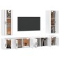 vidaXL Set de muebles para TV 6 piezas madera contrachapada blanco vidaXL Set de muebles para TV 6 piezas madera contrachapada blanco