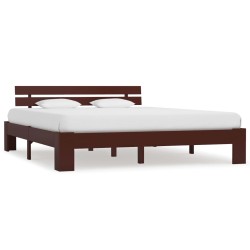 vidaXL Estructura de cama madera maciza pino marrón oscuro 180x200 cm