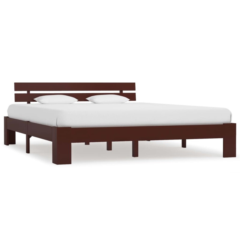 vidaXL Estructura de cama madera maciza pino marrón oscuro 180x200 cm vidaXL Estructura de cama madera maciza pino marrón oscuro 180x200 cm