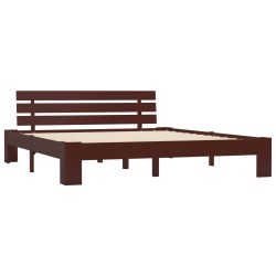 vidaXL Estructura de cama madera maciza pino marrón oscuro 180x200 cm