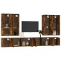 vidaXL Set de muebles de TV 8 pzas madera contrachapada roble ahumado vidaXL Set de muebles de TV 8 pzas madera contrachapada roble ahumado