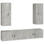 vidaXL Set de muebles de TV 4 pzas madera contrachapada gris hormigón