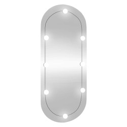 vidaXL Espejo de pared ovalado con luces LED vidrio 45x100 cm