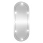vidaXL Espejo de pared ovalado con luces LED vidrio 45x100 cm vidaXL Espejo de pared ovalado con luces LED vidrio 45x100 cm