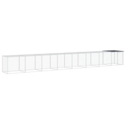 vidaXL Gallinero con techo acero galvanizado antracita 803x98x90 cm