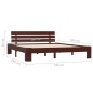 vidaXL Estructura de cama madera maciza pino marrón oscuro 180x200 cm vidaXL Estructura de cama madera maciza pino marrón oscuro 180x200 cm