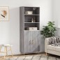 vidaXL Aparador alto madera contrachapada gris sonoma 69,5x34x180 cm vidaXL Aparador alto madera contrachapada gris sonoma 69,5x34x180 cm