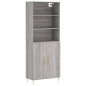 vidaXL Aparador alto madera contrachapada gris sonoma 69,5x34x180 cm vidaXL Aparador alto madera contrachapada gris sonoma 69,5x34x180 cm