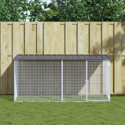 vidaXL Gallinero con techo acero galvanizado antracita 203x98x90 cm