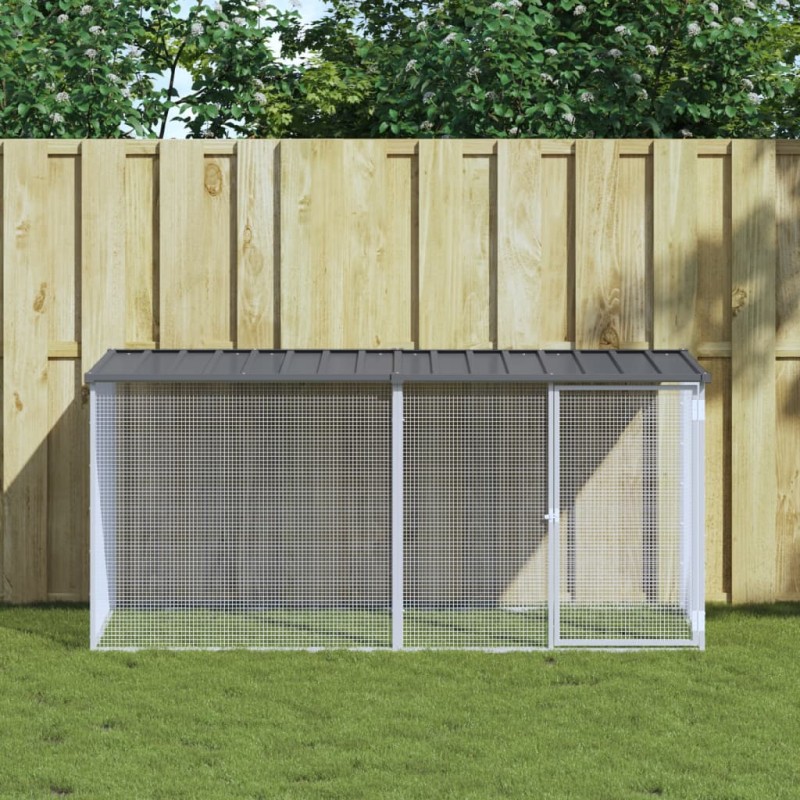 vidaXL Gallinero con techo acero galvanizado antracita 203x98x90 cm vidaXL Gallinero con techo acero galvanizado antracita 203x98x90 cm