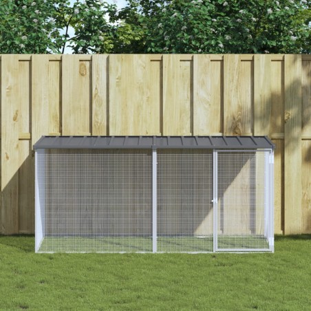 vidaXL Gallinero con techo acero galvanizado antracita 203x98x90 cm