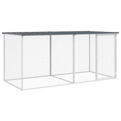 vidaXL Gallinero con techo acero galvanizado antracita 203x98x90 cm