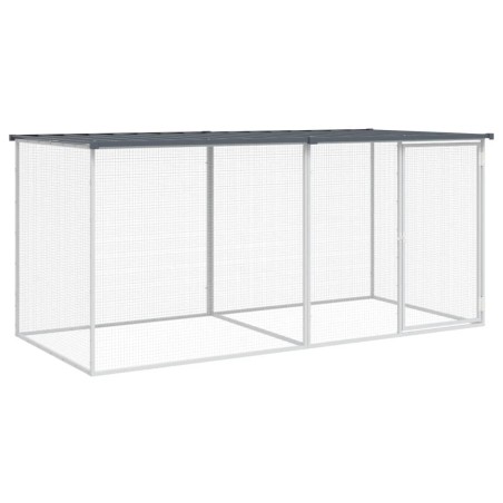 vidaXL Gallinero con techo acero galvanizado antracita 203x98x90 cm