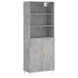 vidaXL Aparador alto madera contrachapada gris hormigón 69,5x34x180 cm vidaXL Aparador alto madera contrachapada gris hormigón 69,5x34x180 cm