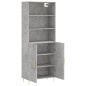 vidaXL Aparador alto madera contrachapada gris hormigón 69,5x34x180 cm vidaXL Aparador alto madera contrachapada gris hormigón 69,5x34x180 cm