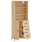 vidaXL Aparador alto madera contrachapada color roble 69,5x34x180 cm