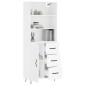 vidaXL Aparador alto madera contrachapada blanco 69,5x34x180 cm vidaXL Aparador alto madera contrachapada blanco 69,5x34x180 cm