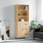 vidaXL Aparador alto madera contrachapada color roble 69,5x34x180 cm vidaXL Aparador alto madera contrachapada color roble 69,5x34x180 cm