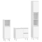 vidaXL Juego de muebles de baño 3 pzas madera contrachapada blanco