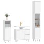 vidaXL Juego de muebles de baño 3 pzas madera contrachapada blanco