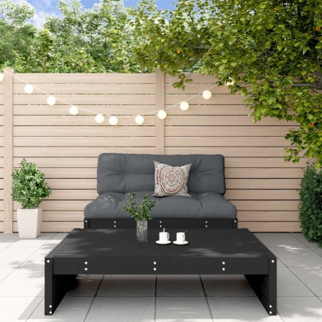 vidaXL Juego de muebles de jardín 2 pzas madera maciza de pino negro