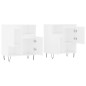 vidaXL Aparadores 2 piezas madera contrachapada blanco vidaXL Aparadores 2 piezas madera contrachapada blanco