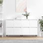 vidaXL Aparadores 2 uds madera contrachapada blanco brillo vidaXL Aparadores 2 uds madera contrachapada blanco brillo