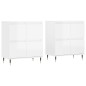 vidaXL Aparadores 2 uds madera contrachapada blanco brillo vidaXL Aparadores 2 uds madera contrachapada blanco brillo