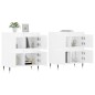 vidaXL Aparadores 2 uds madera contrachapada blanco brillo vidaXL Aparadores 2 uds madera contrachapada blanco brillo